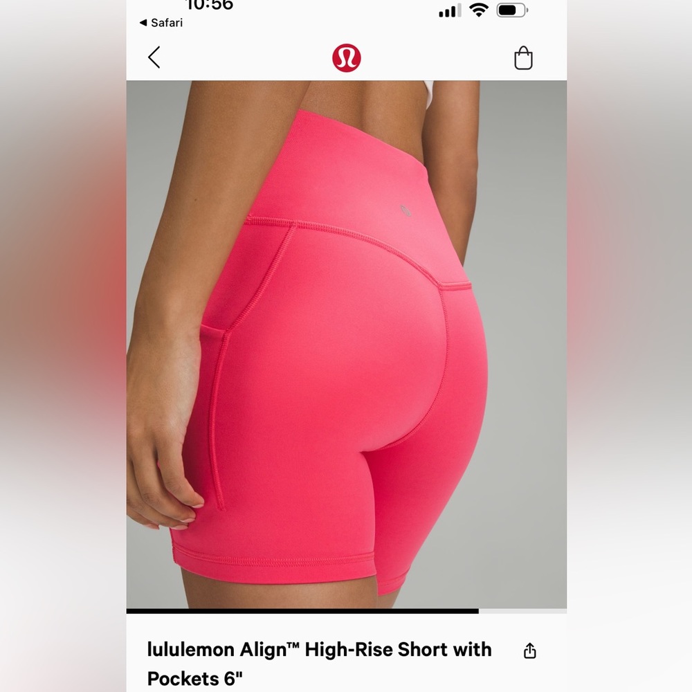 Lululemon Align HR Short 6" with Pockets Psychic Blue, size 6